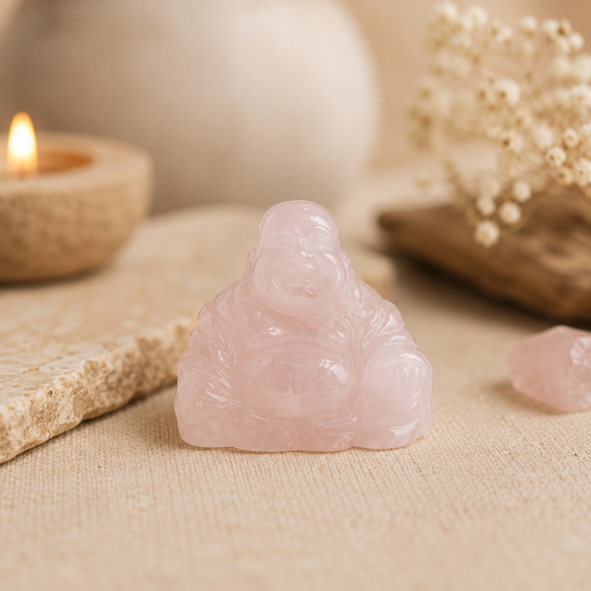 Rozenkwarts Buddha – 5 cm
